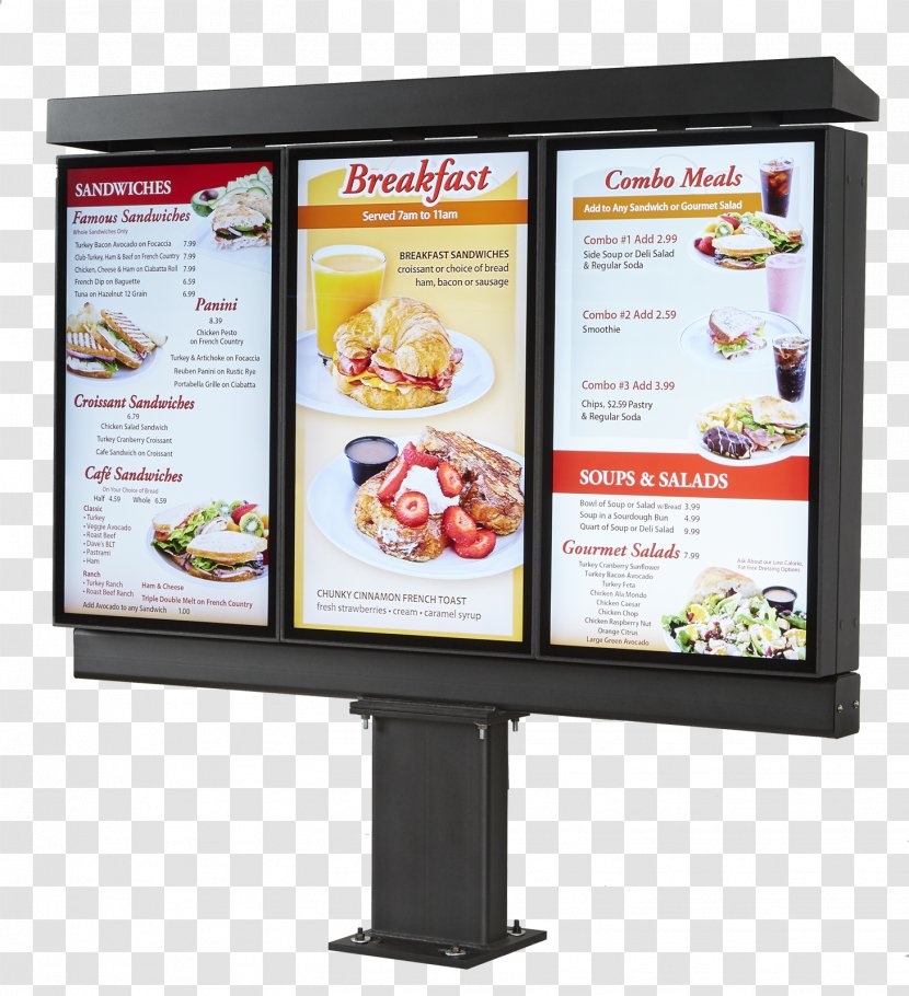Menu Drive-through Take-out Restaurant Taco Bell - Display Case Transparent PNG