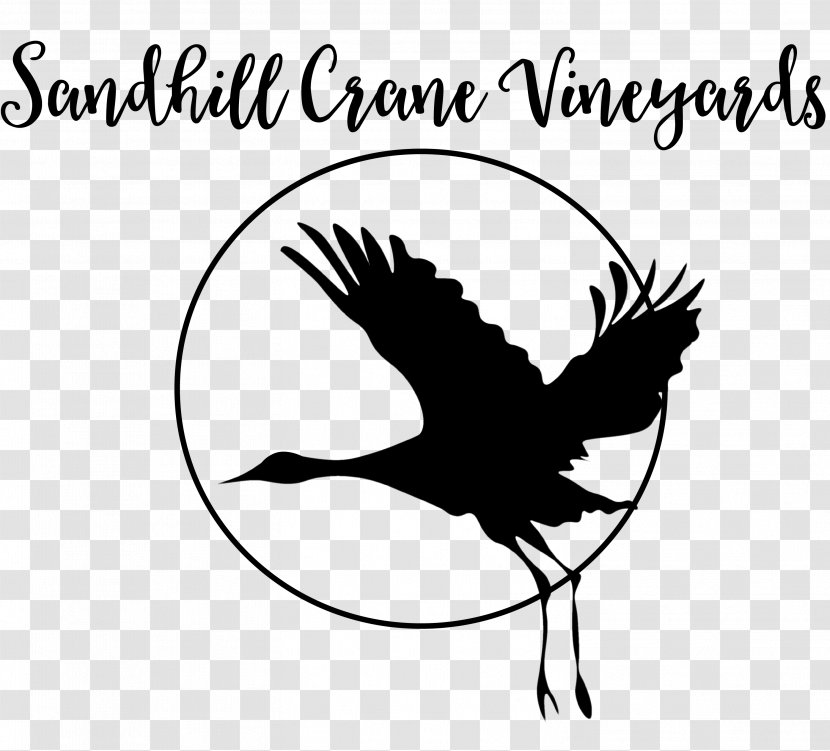 Sandhill Crane Vineyards Wine Common Grape Vine Logo - Monochrome Photography Transparent PNG