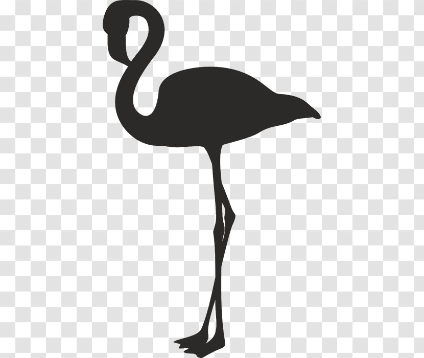 Bird Sticker Phoenicopteridae Clip Art - Black And White Transparent PNG