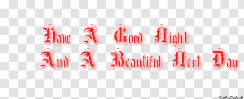 Logo Brand Font - Red - Good Night Transparent PNG