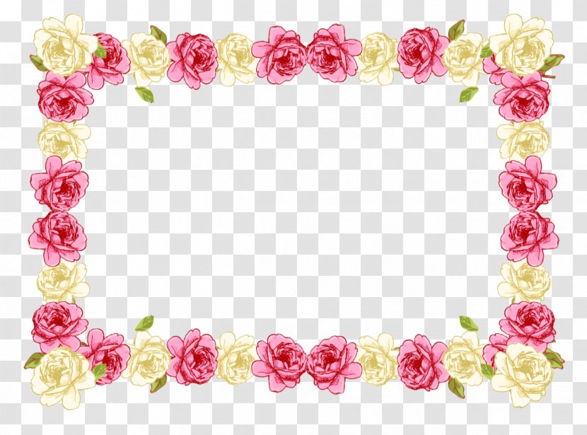 Border Flowers Picture Frames Rose Clip Art - Hair Accessory - Pink Flower Transparent PNG