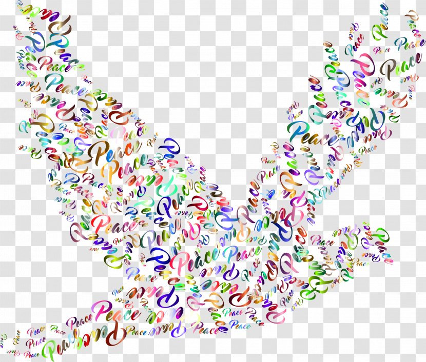 Peace Doves As Symbols Clip Art - Typography Transparent PNG