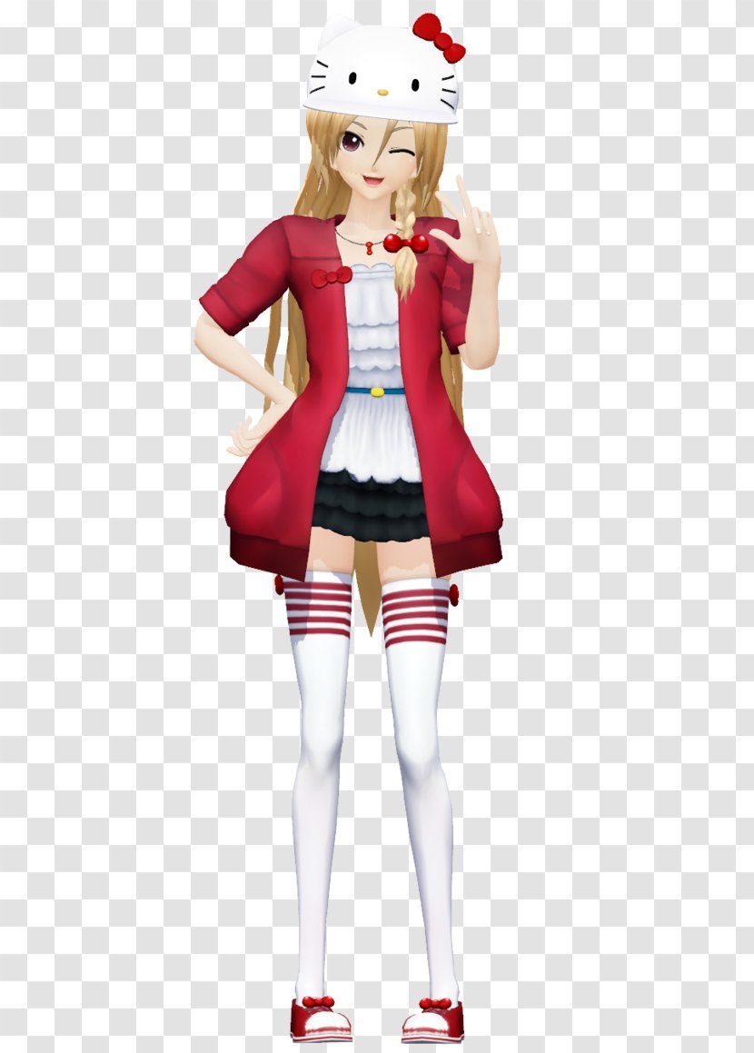 MikuMikuDance Nekomura Iroha Hello Kitty Vocaloid Art - Clothing - Figurine Transparent PNG