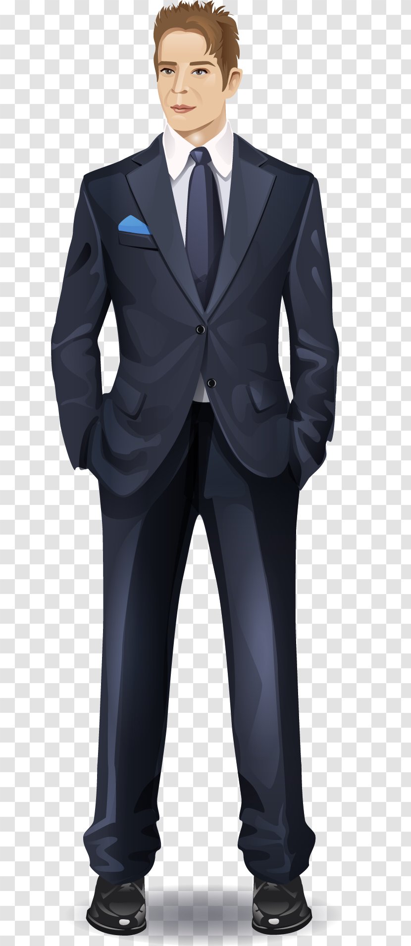 Tuxedo Suit - Man - Vector Painted Transparent PNG