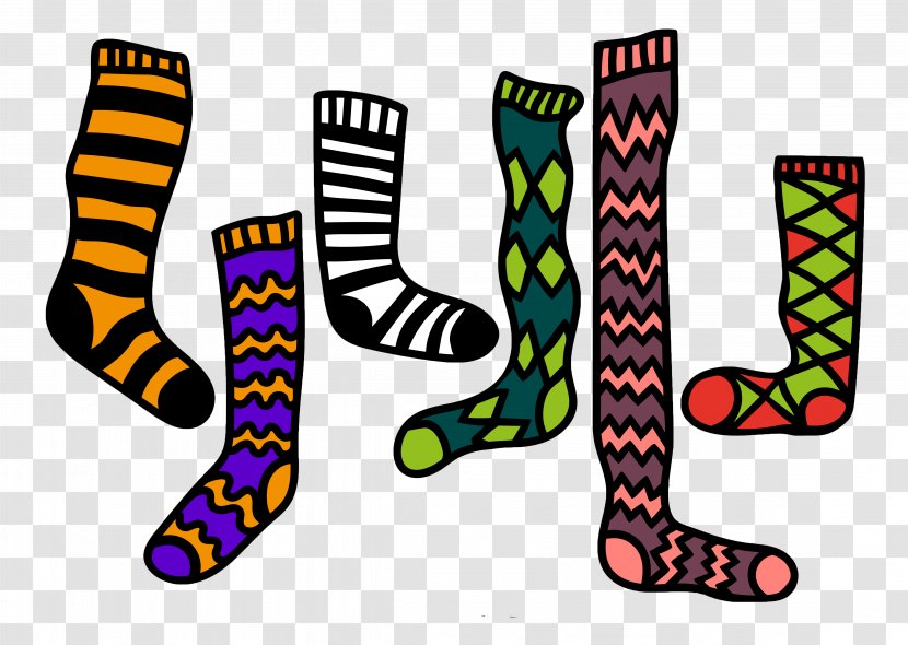 Sock Stocking Graphic Design Drawing - Text - Clown Socks Transparent PNG