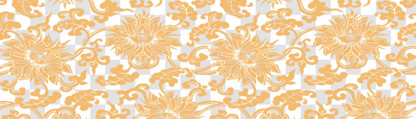 China Chinoiserie Pattern - Golden Peony Transparent PNG