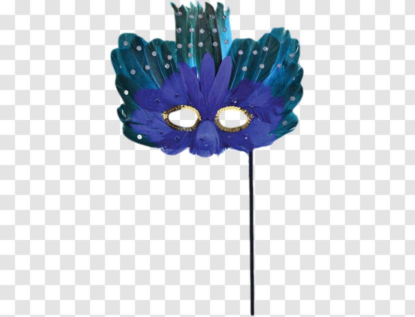 Mask Feather Masquerade Ball Blue Blindfold - Costume Party - Mascara Carnaval Transparent PNG