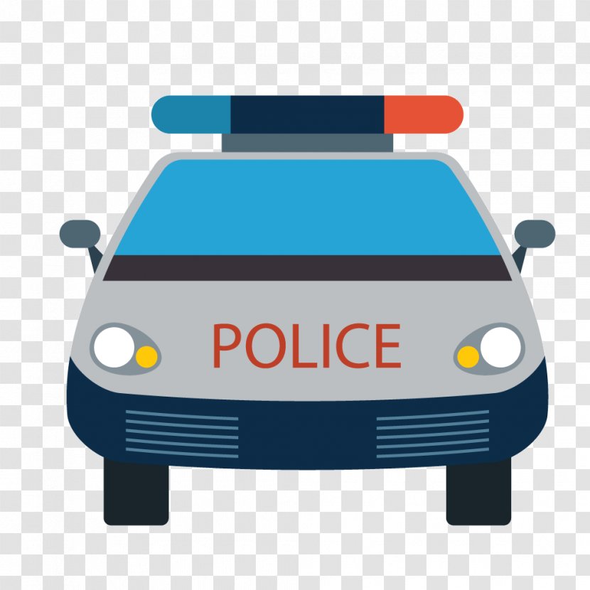 Blue Police Car Bus Transparent PNG