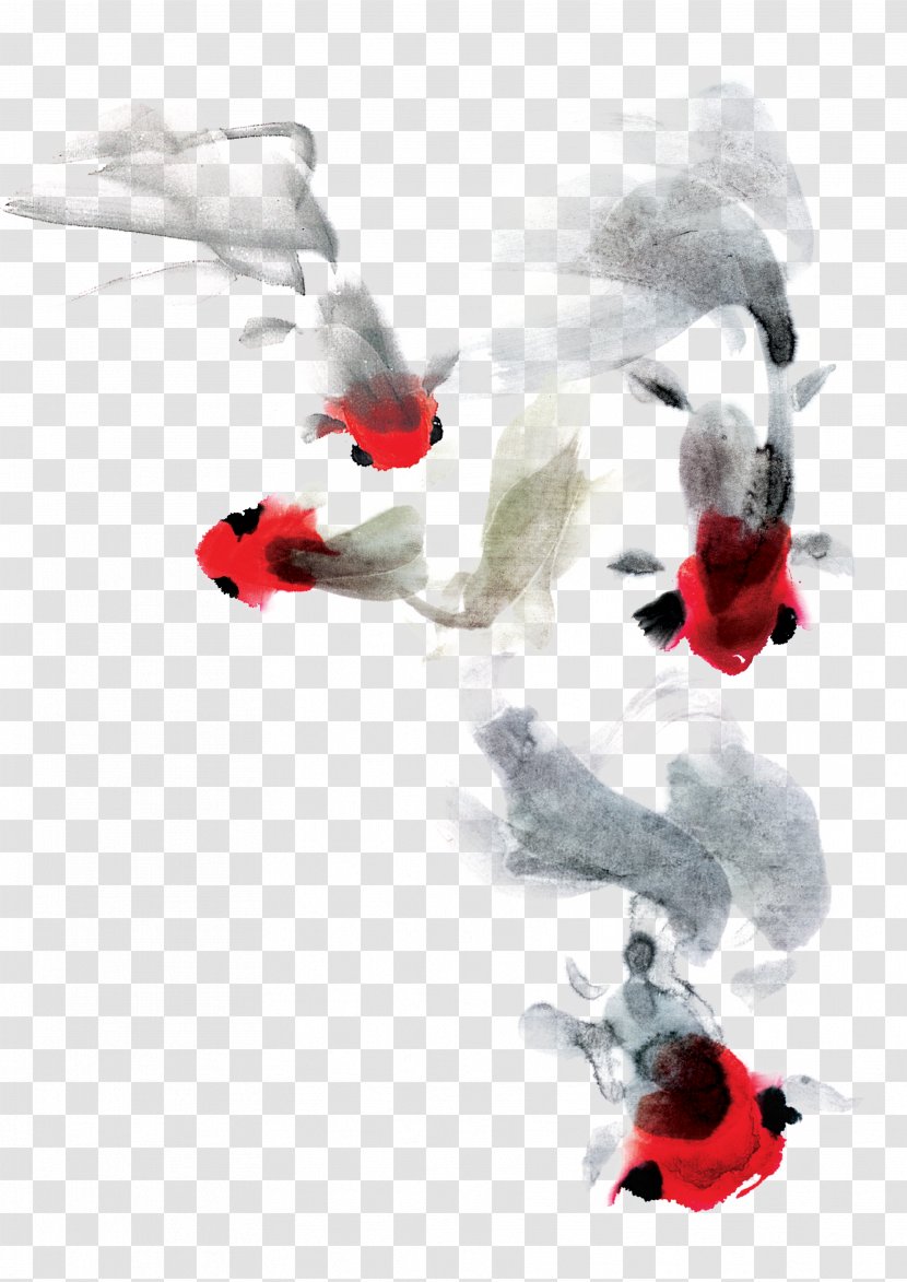Ink Wash Painting Art - Chinese - Fish Transparent PNG