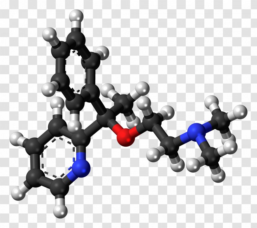 Ball-and-stick Model Molecule Doxylamine Skeletal Formula Molecular - Body Jewelry - Dextromethorphan Transparent PNG