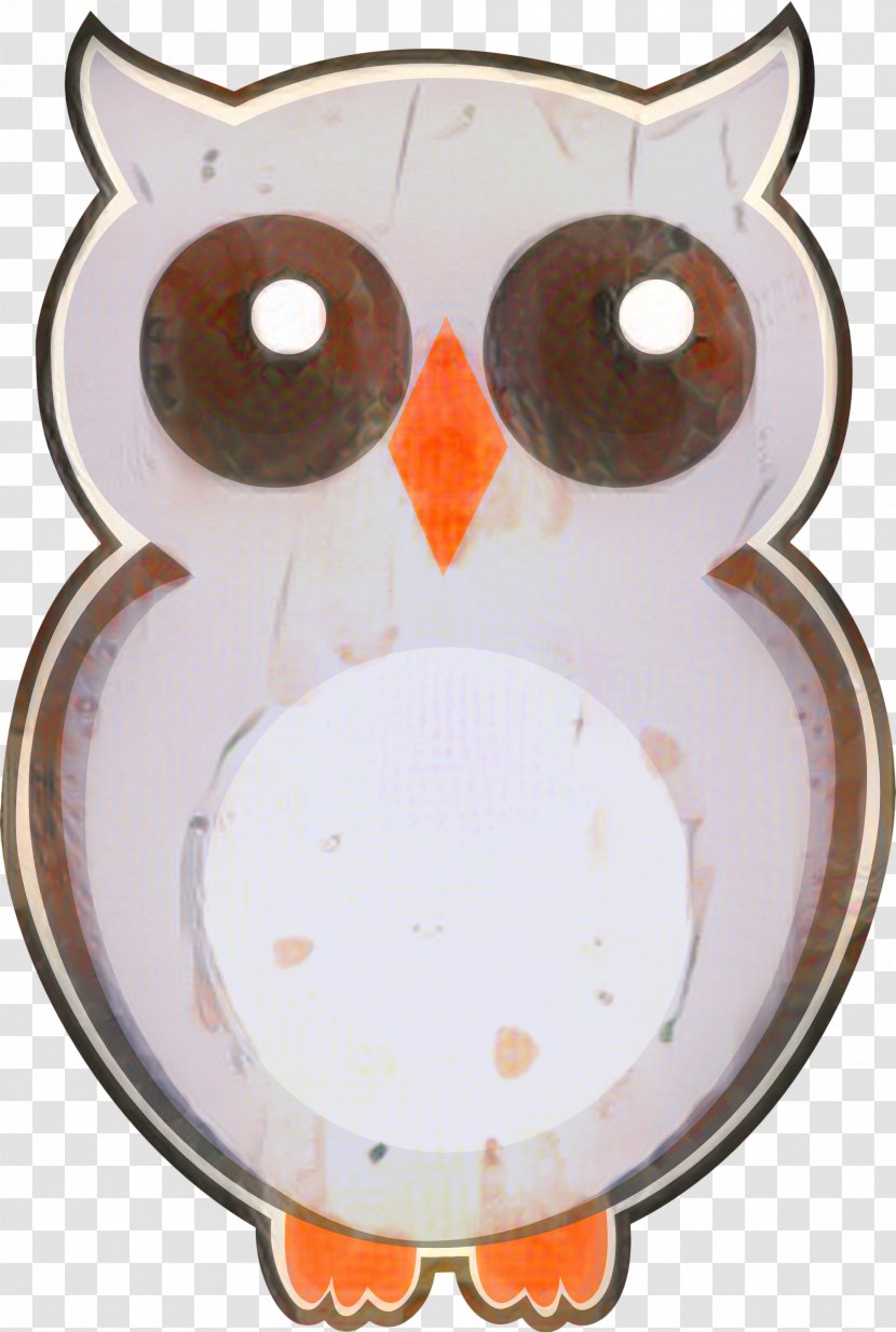 Owl Cartoon - Orange Bird Of Prey Transparent PNG