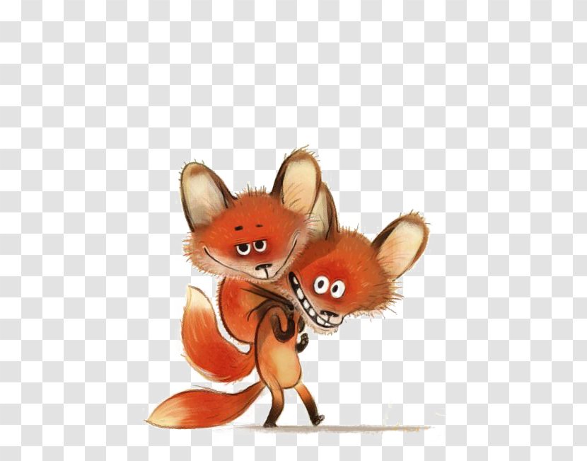 Red Fox Cartoon Drawing Illustration Transparent PNG