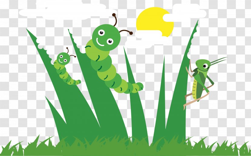Adobe Illustrator Illustration - Fictional Character - Caterpillars On The Grass Transparent PNG