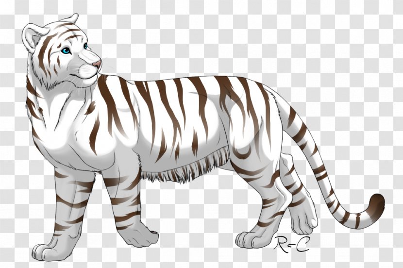 White Tiger Felidae Big Cat - Heart - Dynamic Fashion Color Shading Background Transparent PNG