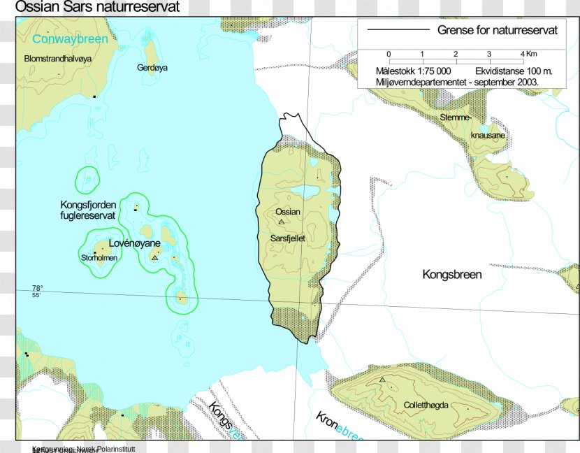 Ossian Sars Nature Reserve Kongsfjorden Bird Sanctuary Water Resources - Map Transparent PNG