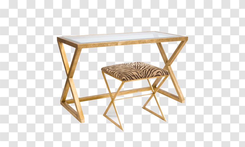 Writing Desk Gold Glass Table - Live Edge Transparent PNG