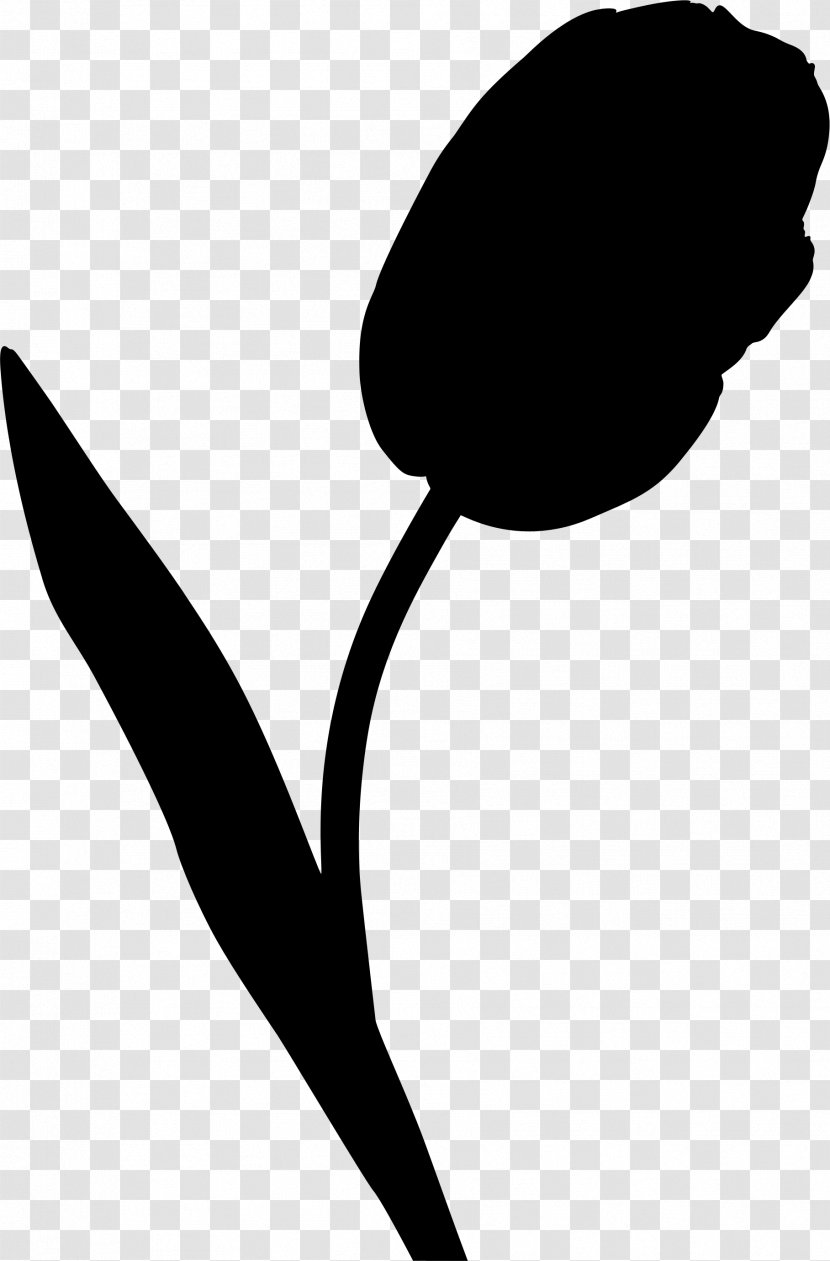 Clip Art Leaf Flower Line Silhouette - Blackandwhite - Black M Transparent PNG