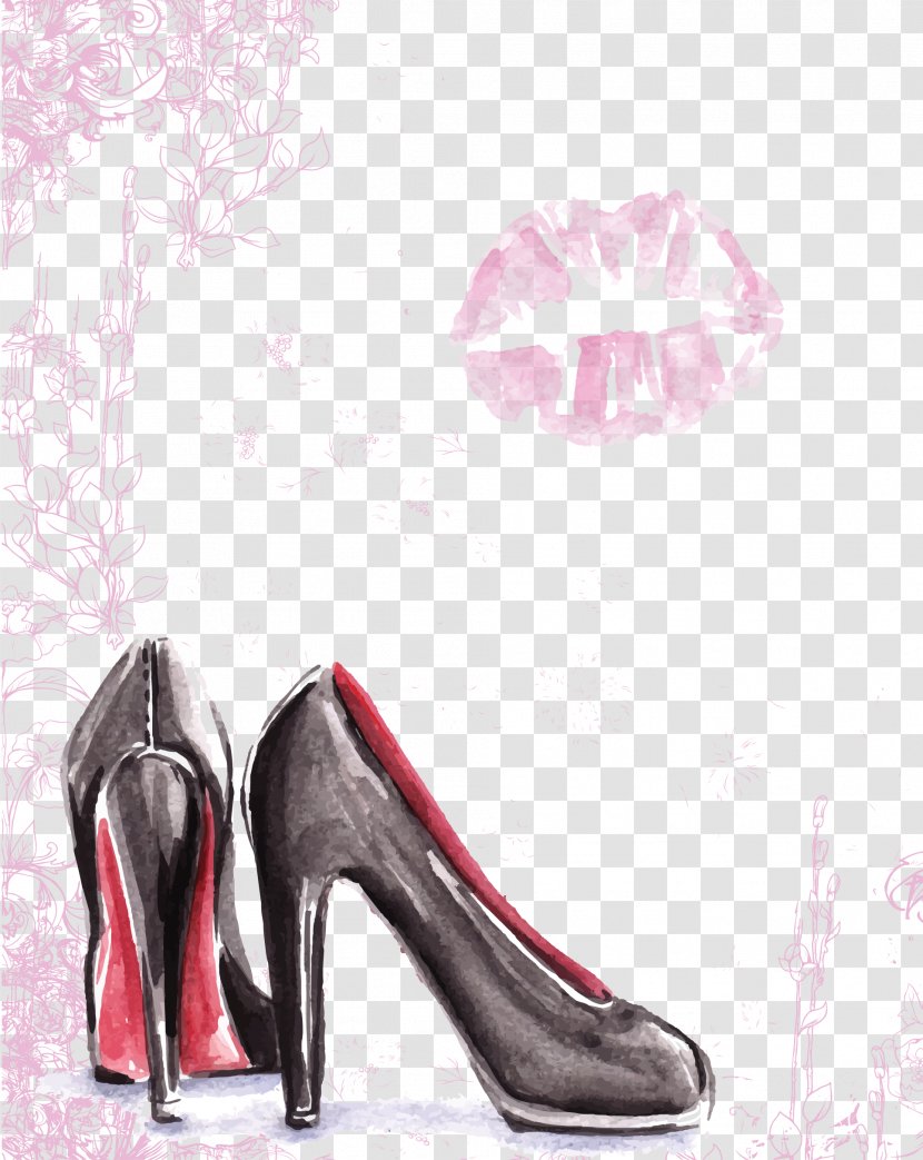 Watercolor Painting Graphic Design Clip Art - Outdoor Shoe - Vector Heels Transparent PNG