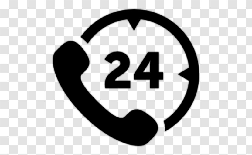 Telephone Call Customer Service Emergency Number Mobile Phones - Black And White - 24 HOURS Transparent PNG