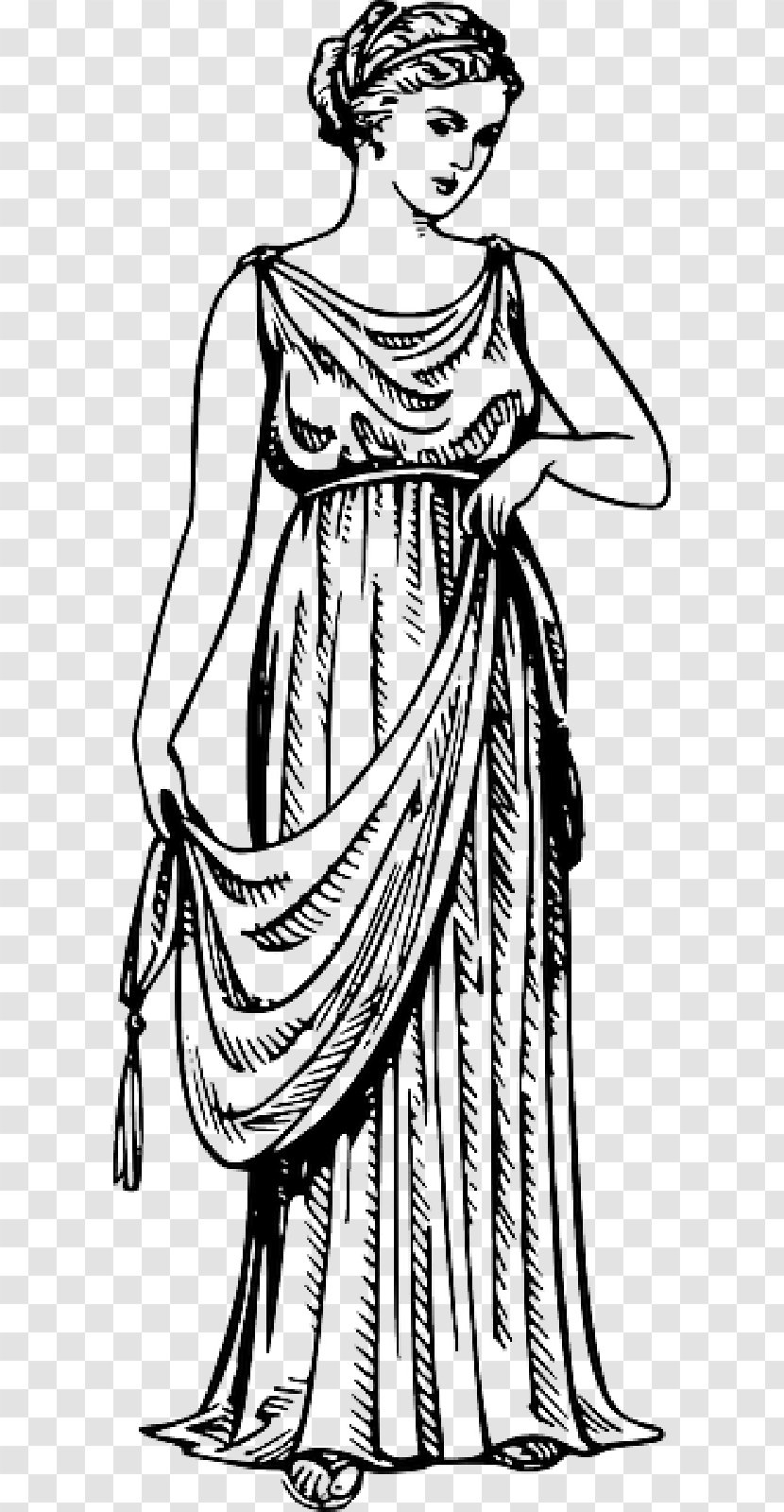 Ancient Greece Archaic Robe Clothing Chiton - Dress Transparent PNG