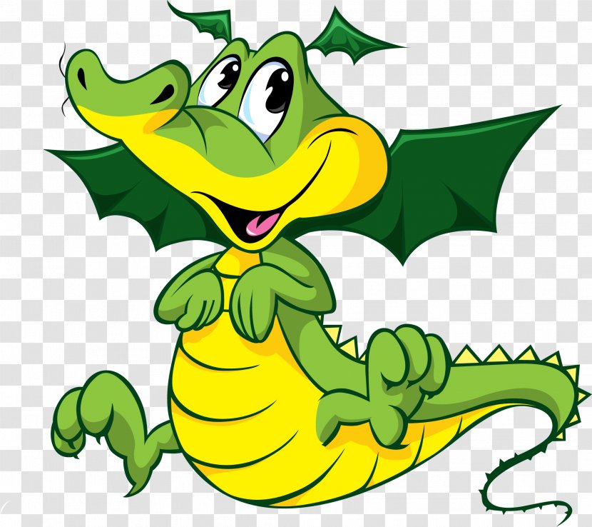 Cartoon Animal Clip Art - Drawing - Green Crocodile Transparent PNG