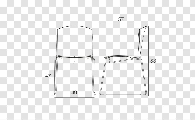 Chair White Line - Dining Transparent PNG