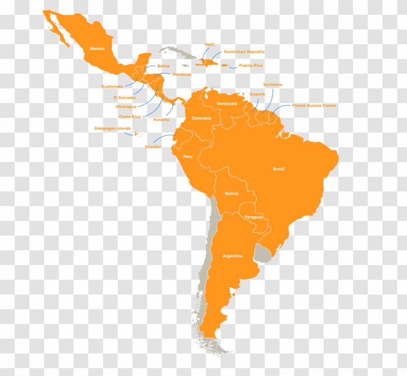 South America Latin Vector Map - Mapa Polityczna Transparent PNG