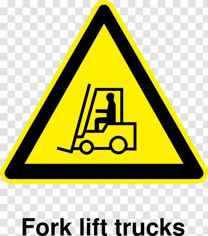 Forklift Transport Warning Sign Clip Art - Text - Fork Transparent PNG