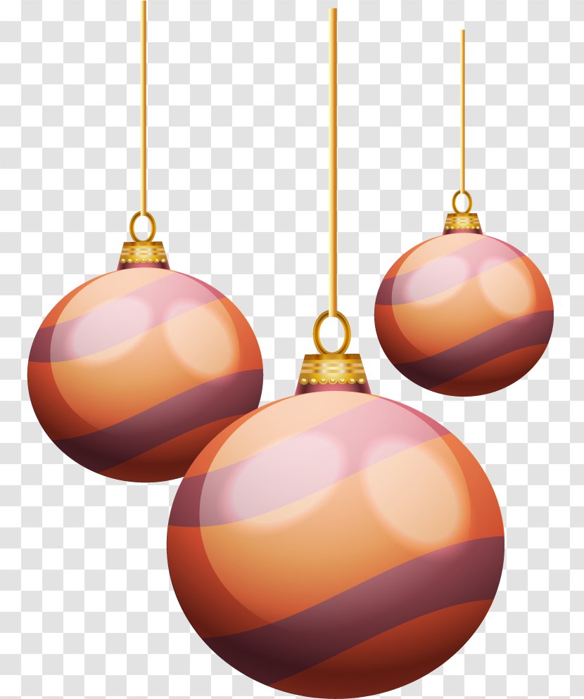 Christmas Ornament Orange Purple - Peach - Stripes Holiday Ball Ornaments Transparent PNG