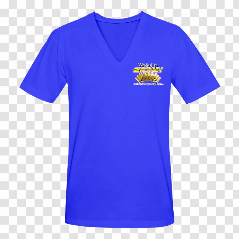 T-shirt Neck Collar Sleeve Sports Fan Jersey - Cobalt Blue Transparent PNG