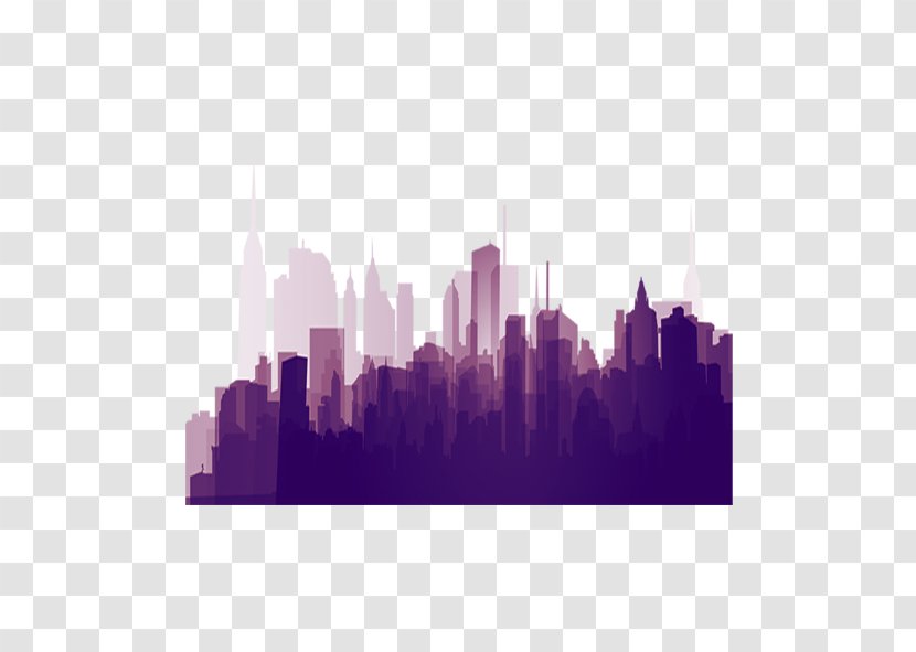 Silhouette - Violet - City Transparent PNG