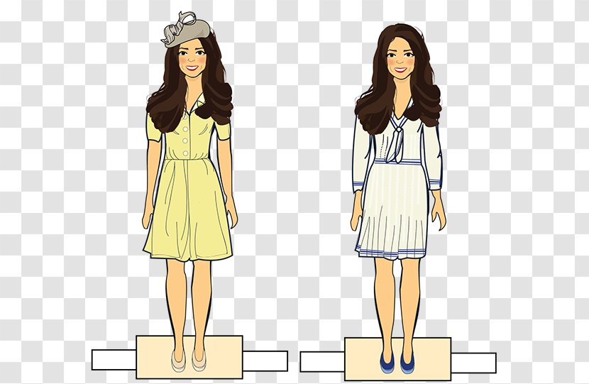 Kate Middleton Paper Doll Top - Flower Transparent PNG