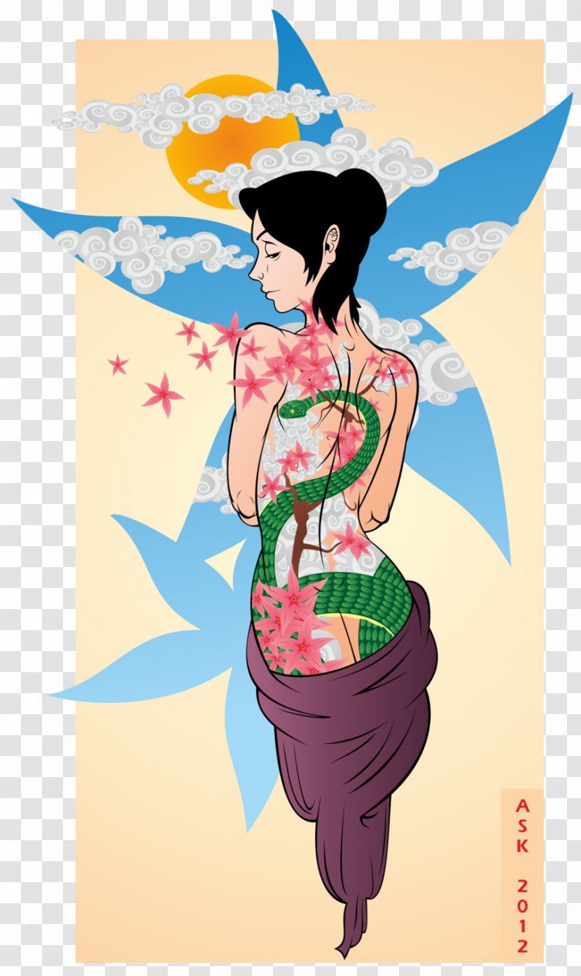 Character Fiction Clip Art - Fashion Illustration - Illustrated Flowers Transparent PNG