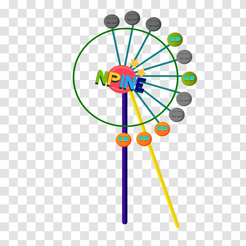 Graphic Design - Technology - Lollipop Color Ferris Wheel Vector Material Transparent PNG