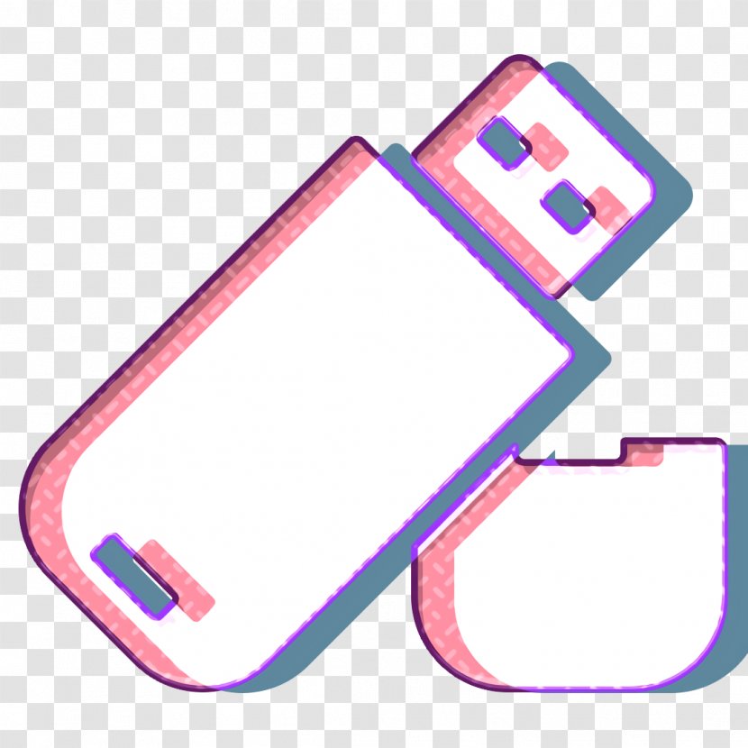 Data Icon Drive Flash - Pink - Communication Device Technology Transparent PNG