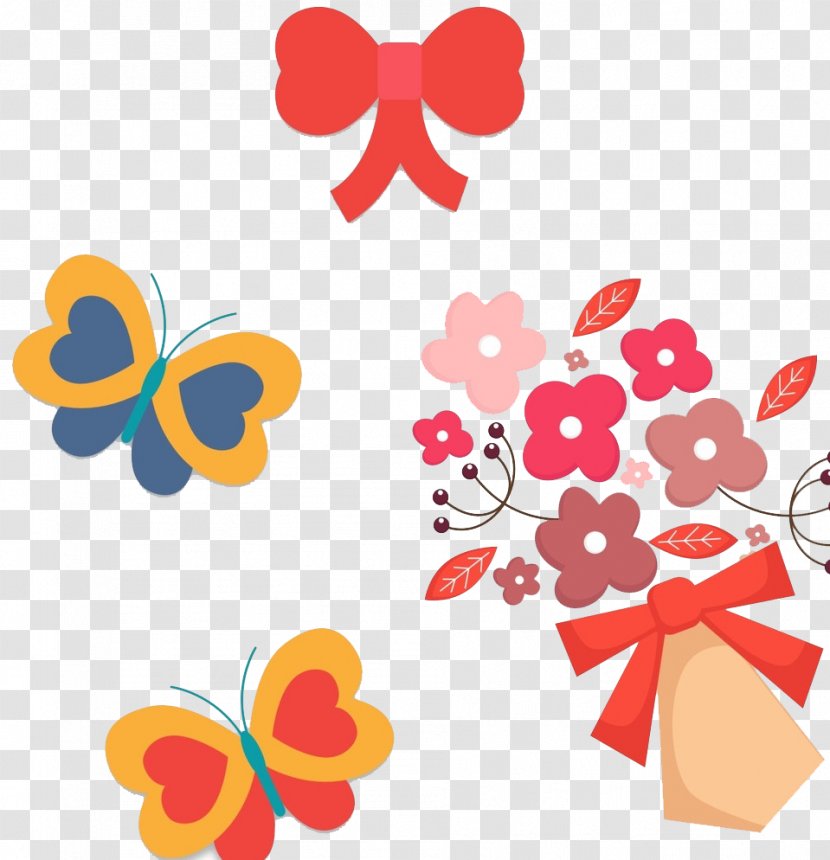 Cartoon Clip Art - Thumbnail - Bows And Flowers Transparent PNG