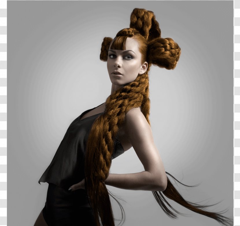 Long Hair Cosmetologist Fur Artist - Brown - Avant-garde Transparent PNG