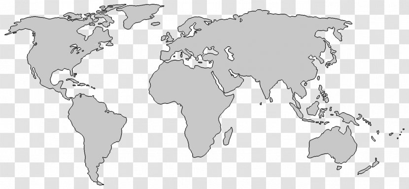 World Map Globe Blank - Clock - Maps Transparent PNG
