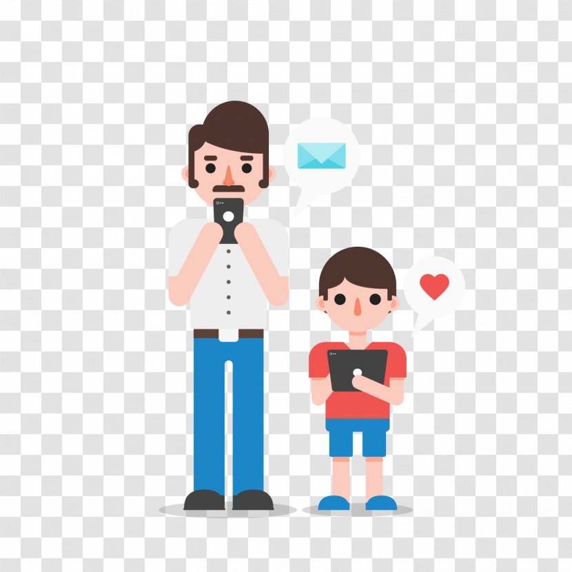 Tablet Computer Mobile Phone - Technology - Figure Playing Phones And PC Vector Transparent PNG