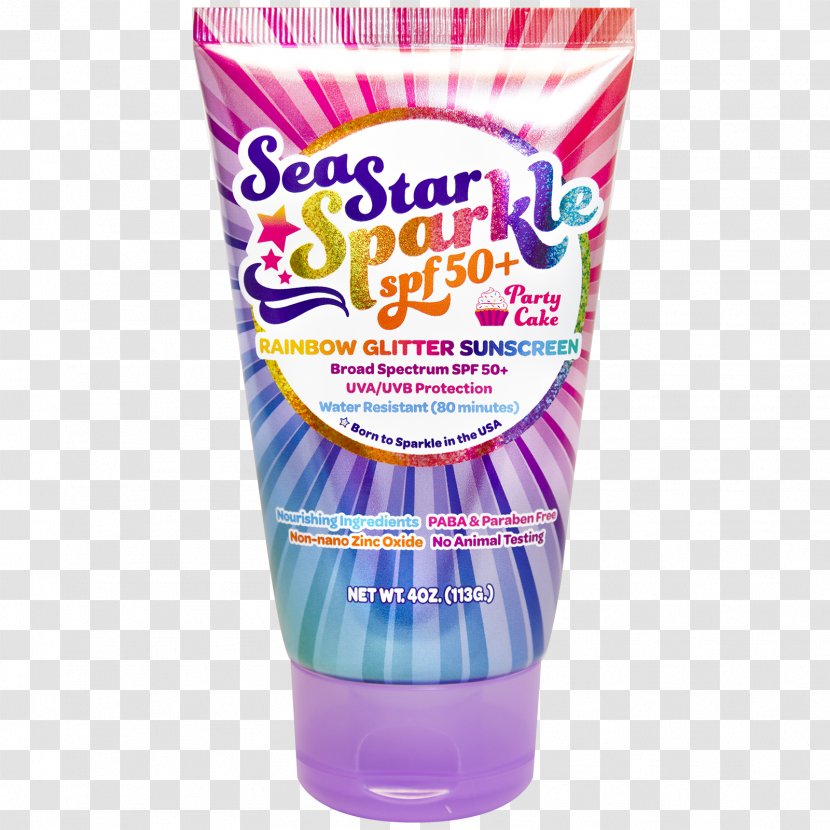 Sunscreen Lotion Glitter Factor De Protección Solar Lip Gloss - Rainbow Transparent PNG