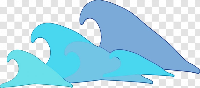 Blue Fin Clip Art Azure Dolphin - Watercolor - Common Bottlenose Dolphins Transparent PNG