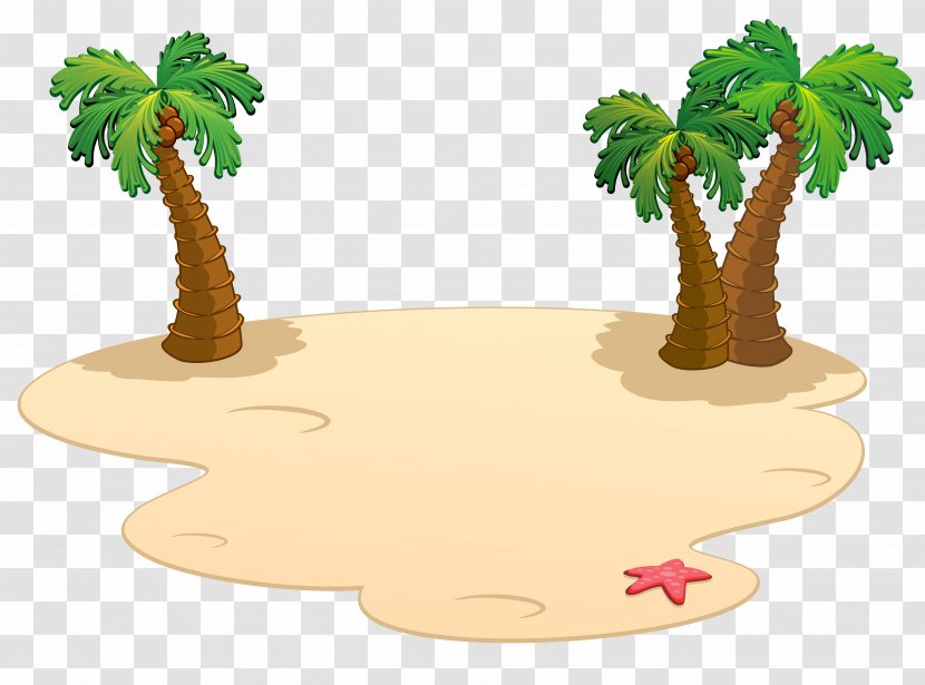 Cartoon Beach - Plant - Palms Clipart Transparent PNG