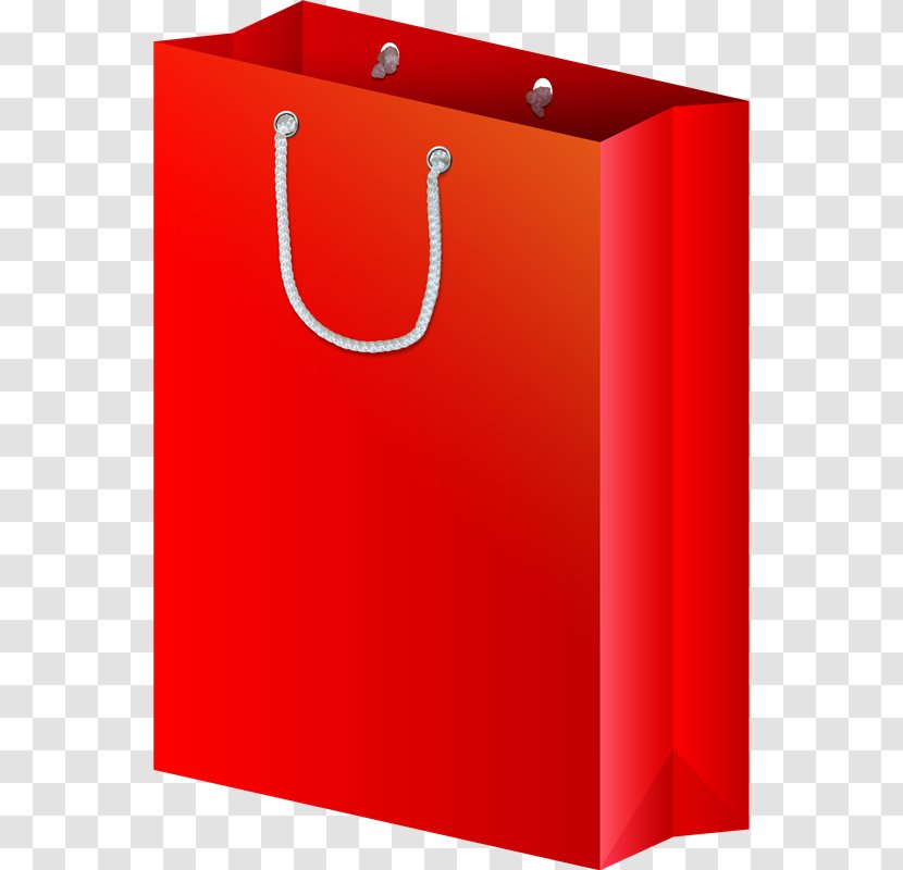 Paper Shopping Bags & Trolleys Plastic - Red - Bag Transparent PNG