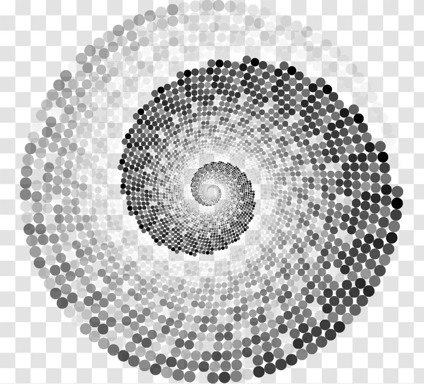 Grayscale Circle Spiral Geometry Vortex - Point Transparent PNG