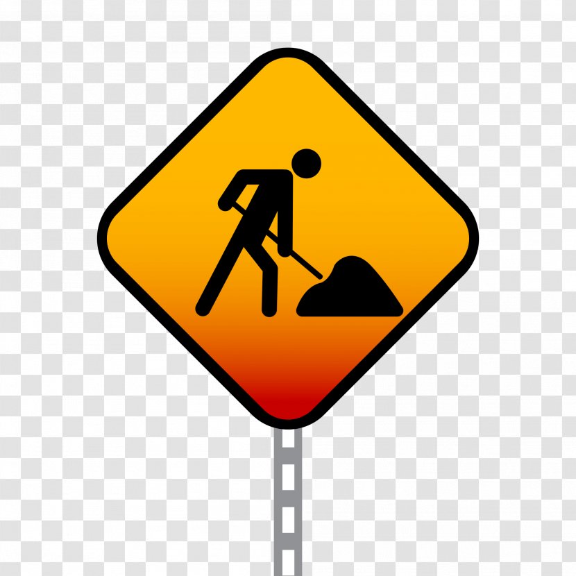 Clip Art Traffic Sign Image - Construction - Summer Transparent PNG