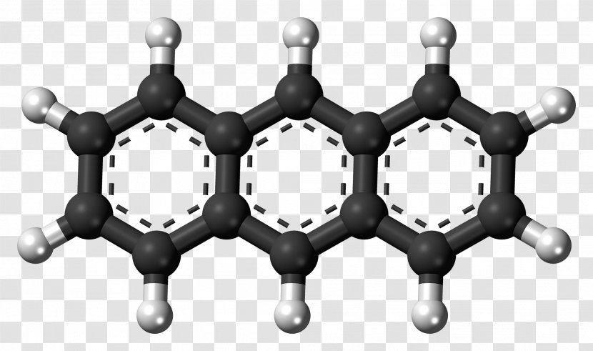 Naphthalene Anthracene Molecule Quinoline Ball-and-stick Model - Silhouette - Chemistry Transparent PNG