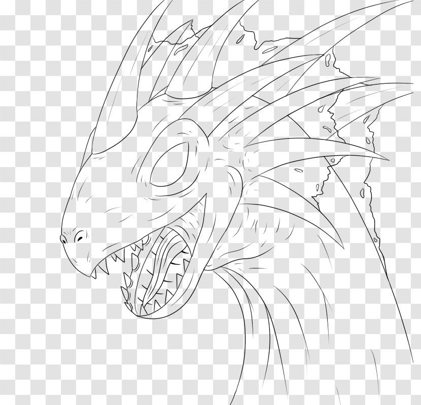Line Art White Sketch - Drawing - Ice Dragon Transparent PNG