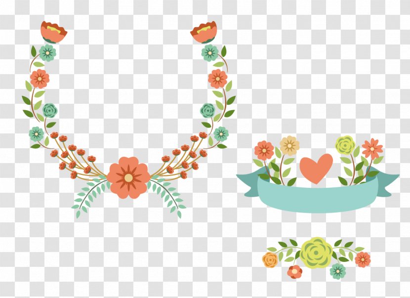 Flower Garland - Green - Cartoon Transparent PNG