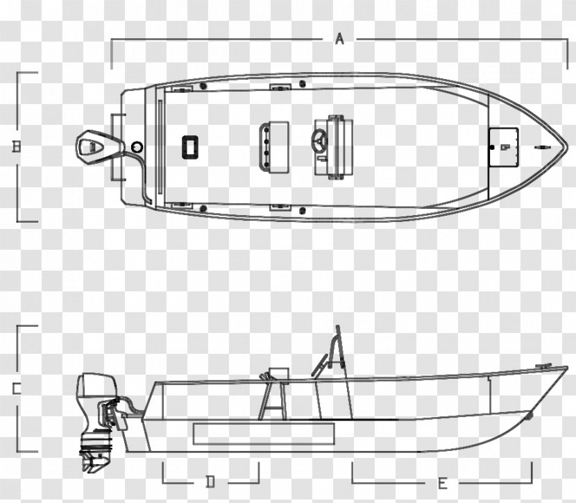 Boat Technical Drawing Center Console Line Art - Hardtop Transparent PNG
