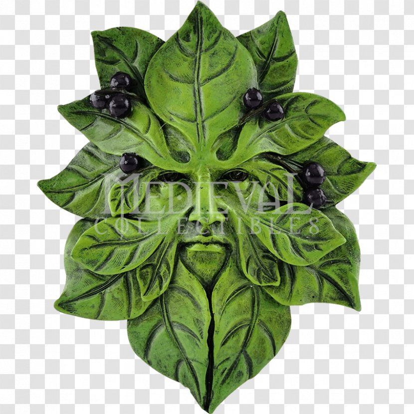 Leaf Green Man Face Statue Commemorative Plaque Transparent PNG